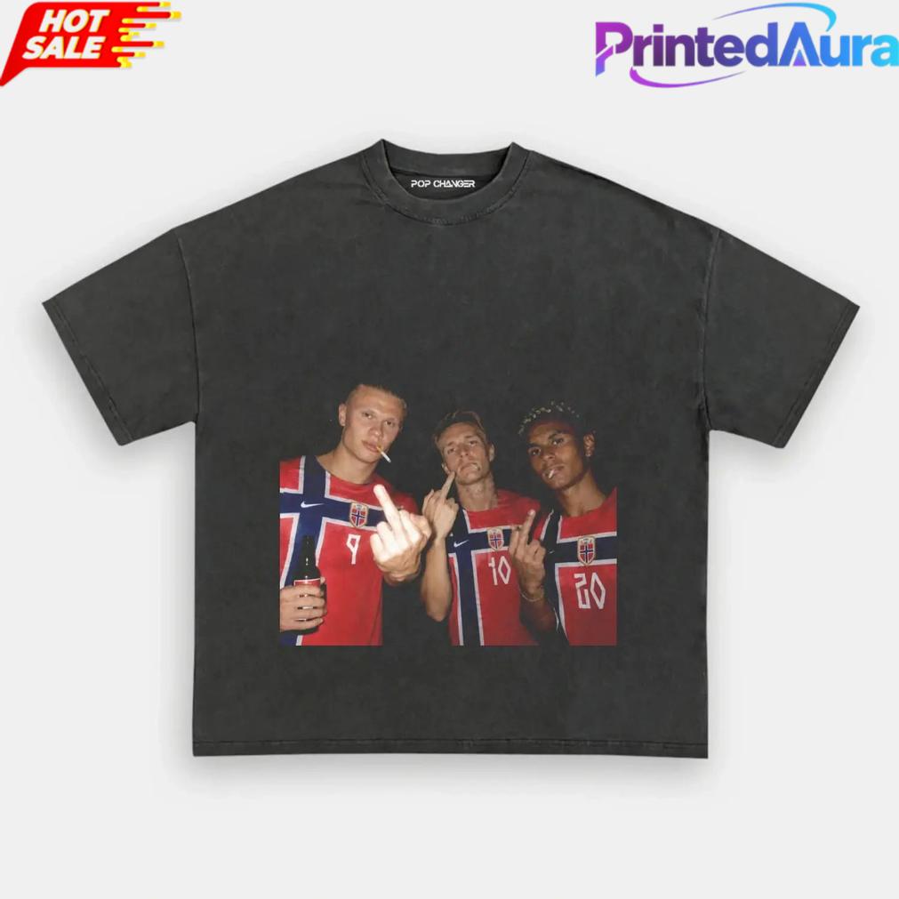 Norway Team Retro Football Supporter Graphic Tee Norway Team Retro Football Supporter Graphic Tee