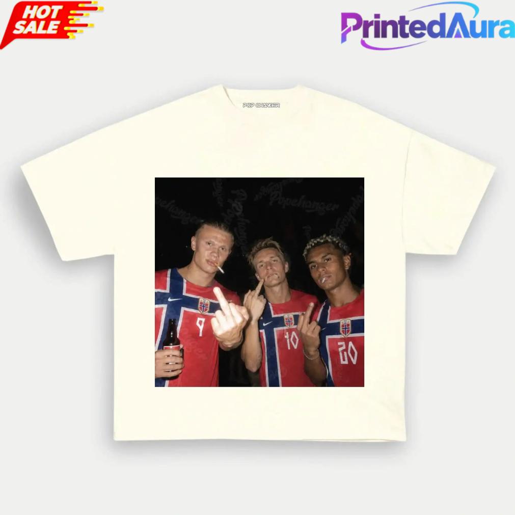 Norway Team Retro Football Supporter Graphic Tee Norway Team Retro Football Supporter Graphic Tee