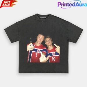 Norway Team Vintage Football Fan Graphic Shirt 1