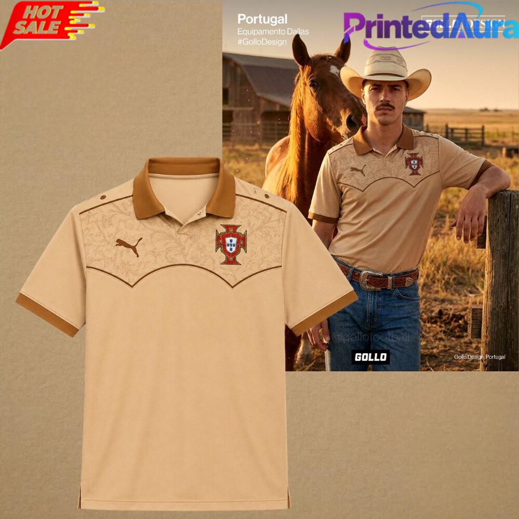 Portugal Dallas Concept Soccer Jersey Vintage Western Polo Shirt Portugal Dallas Concept Soccer Jersey Vintage Western Polo Shirt