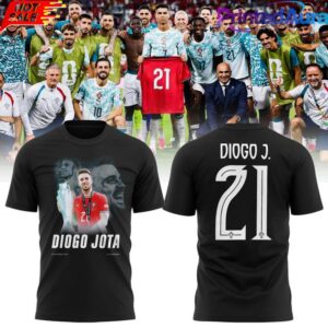 Portugal Diogo Jota Memorial TShirt  Black