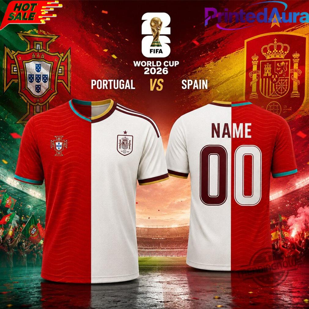 Portugal vs Spain World Cup 2026 Split Soccer Jersey Portugal vs Spain World Cup 2026 Split Soccer Jersey