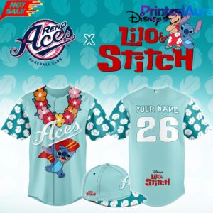 Reno Aces x Lilo Stitch Night Custom Baseball Jersey