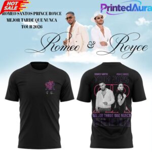 Romeo Santos  Prince Royce Mejor Tarde Que Nunca Tour 2026 Black Tee