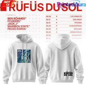 Rufus Du Sol 2026 Tour White Hoodie