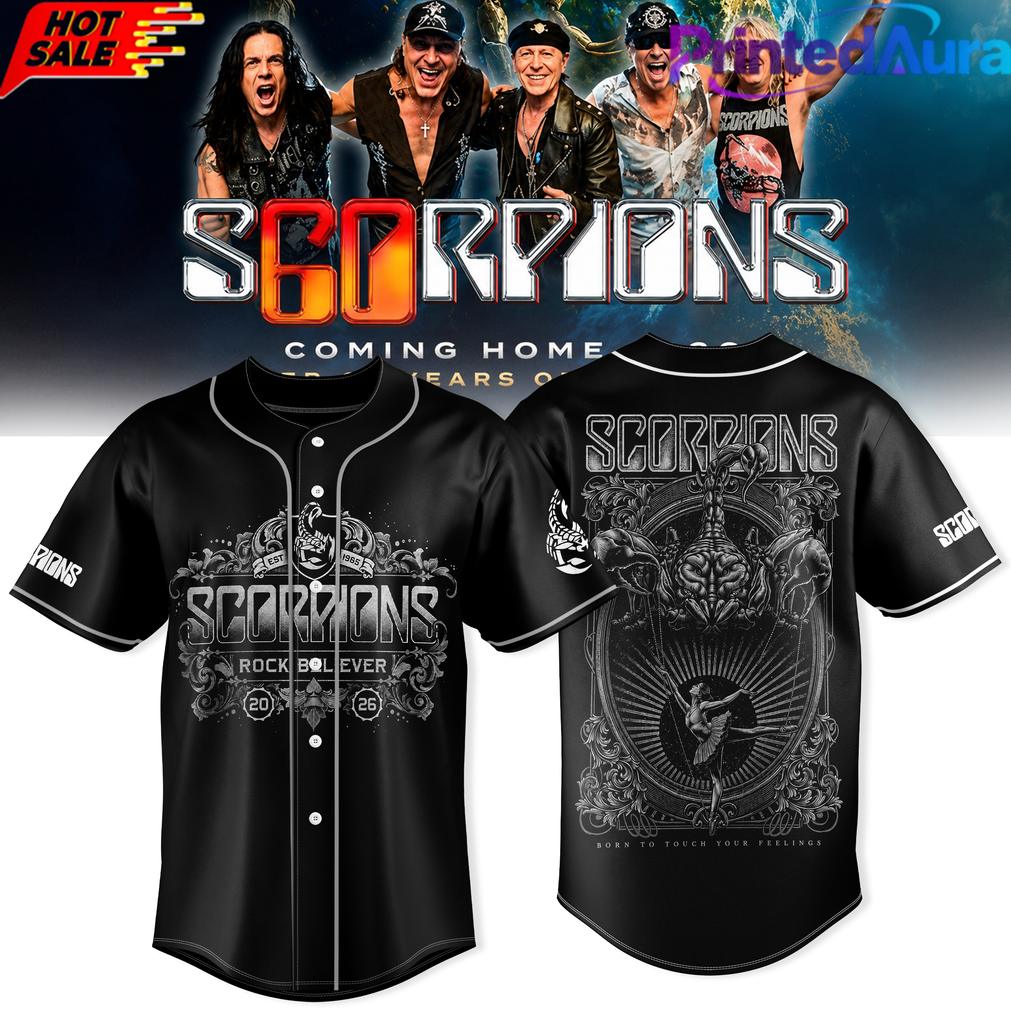 Scorpions Coming Home 2026 World Tour Exclusive Baseball Jersey Scorpions Coming Home 2026 World Tour Exclusive Baseball Jersey