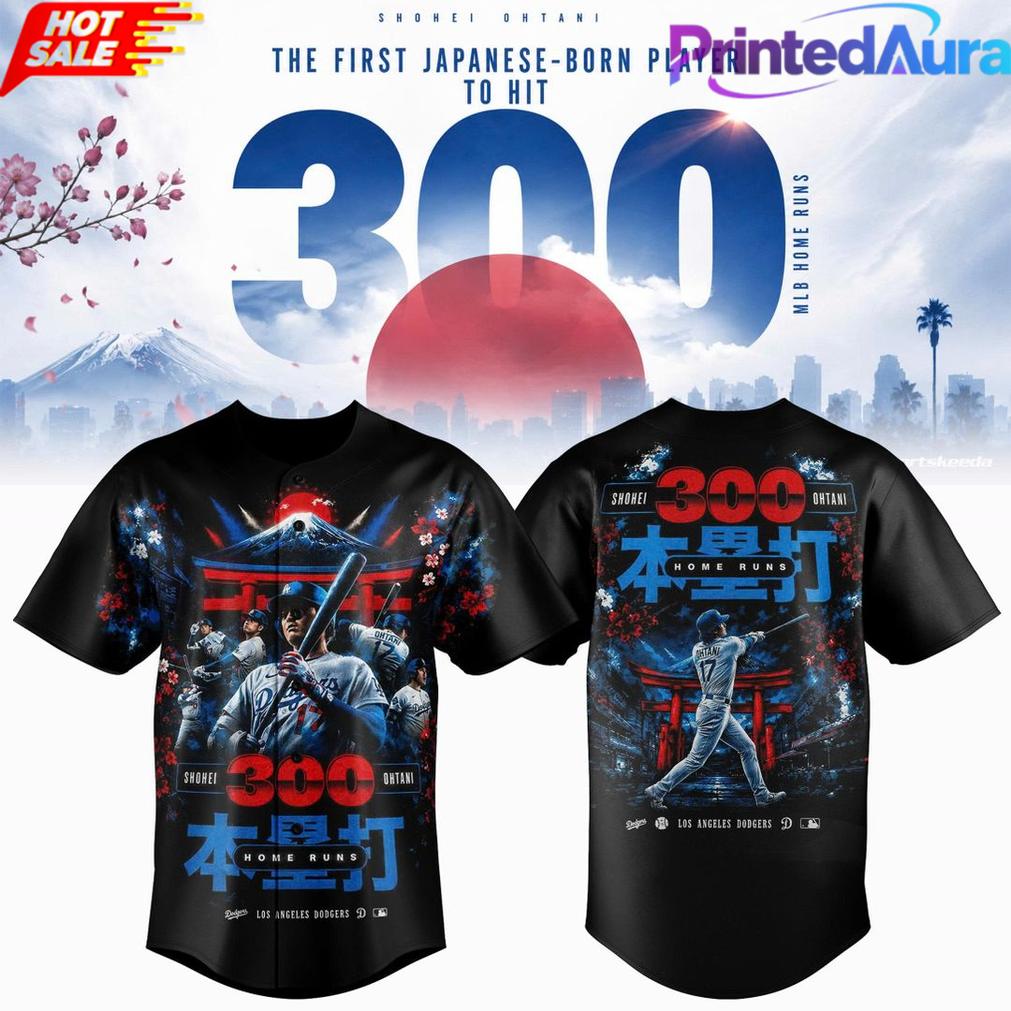 Shohei Ohtani LA Dodgers 300 Home Runs Mount Fuji Cherry Blossom Edition Baseball Jersey Shohei Ohtani LA Dodgers 300 Home Runs Mount Fuji Cherry Blossom Edition Baseball Jersey