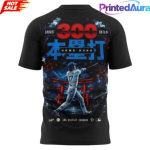 Shohei Ohtani LA Dodgers First Japanese Player to Hit 300 Home Runs Edition Tee 2
