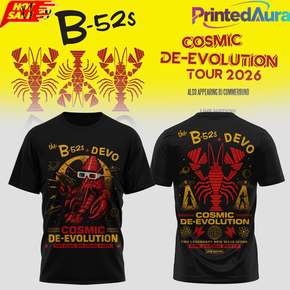 THE B52s x DEVO COSMIC DEEVOLUTION T-SHIRT THE B52s x DEVO COSMIC DEEVOLUTION T-SHIRT