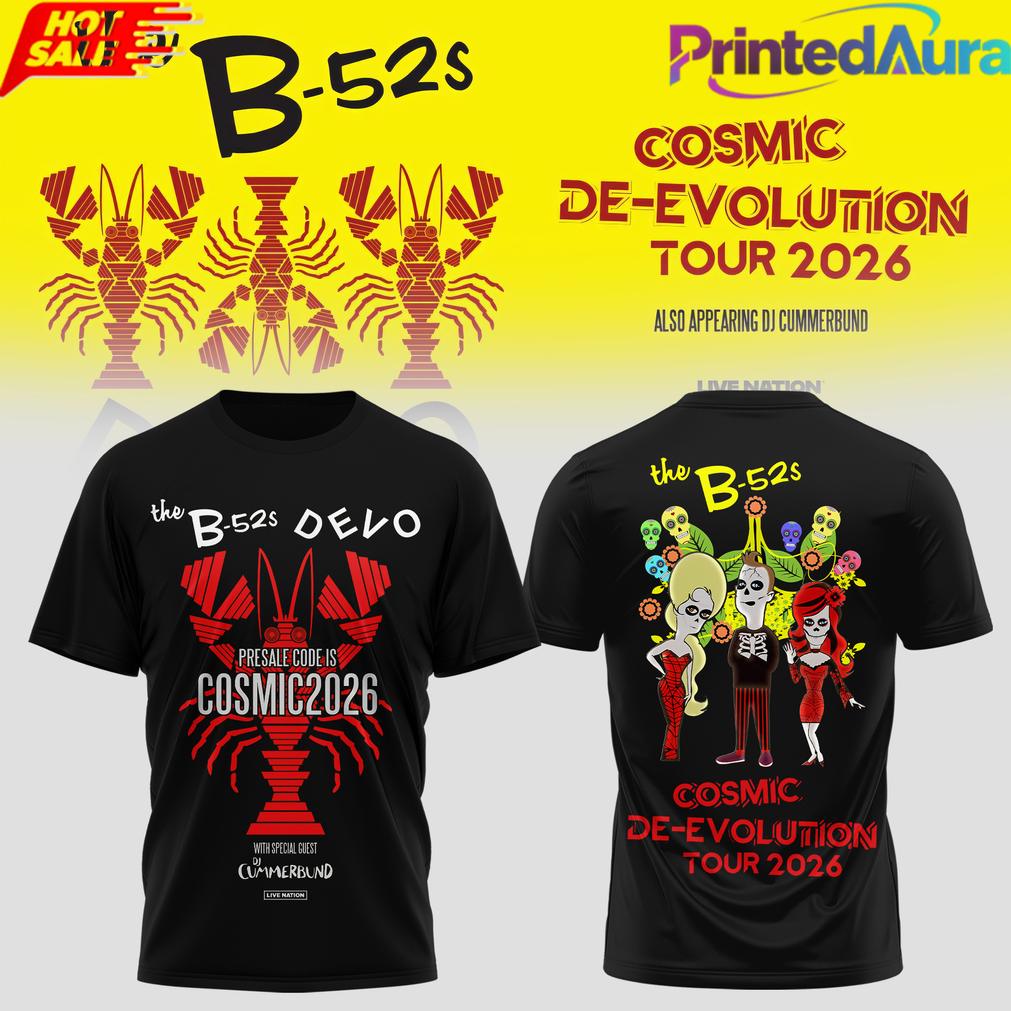 THE B52s x DEVO COSMIC DEEVOLUTION T-SHIRT THE B52s x DEVO COSMIC DEEVOLUTION T-SHIRT