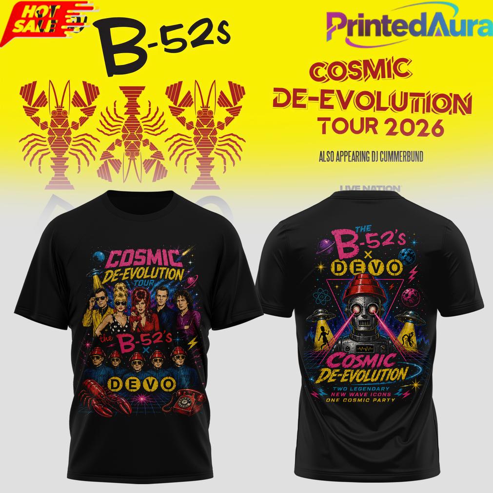 THE B52s x DEVO COSMIC DEEVOLUTION T-SHIRT THE B52s x DEVO COSMIC DEEVOLUTION T-SHIRT