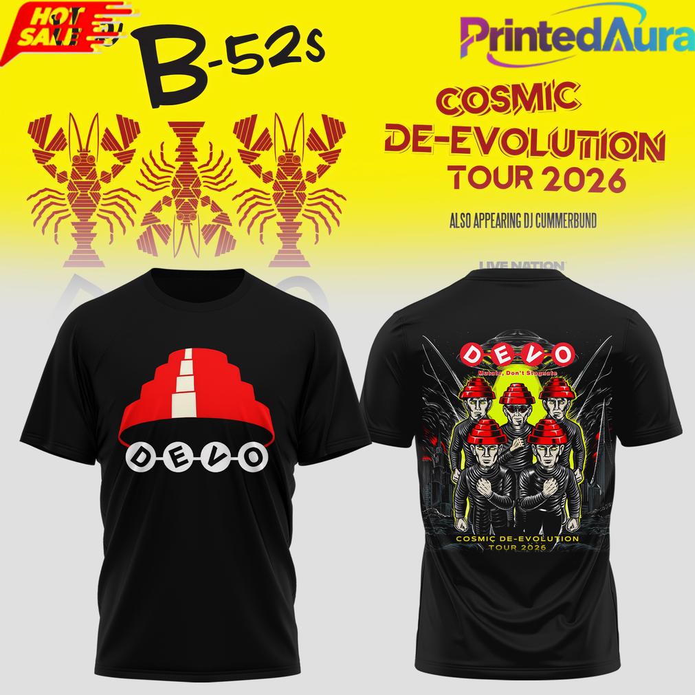 THE B52s x DEVO COSMIC DEEVOLUTION T-SHIRT THE B52s x DEVO COSMIC DEEVOLUTION T-SHIRT