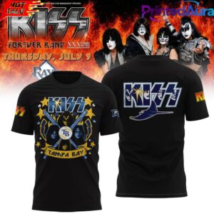 Tampa Bay Rays KISS Forever Band Tour 2026 Black Edition Tee