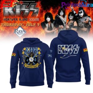 Tampa Bay Rays KISS Forever Band Tour 2026 Blue Hoodie