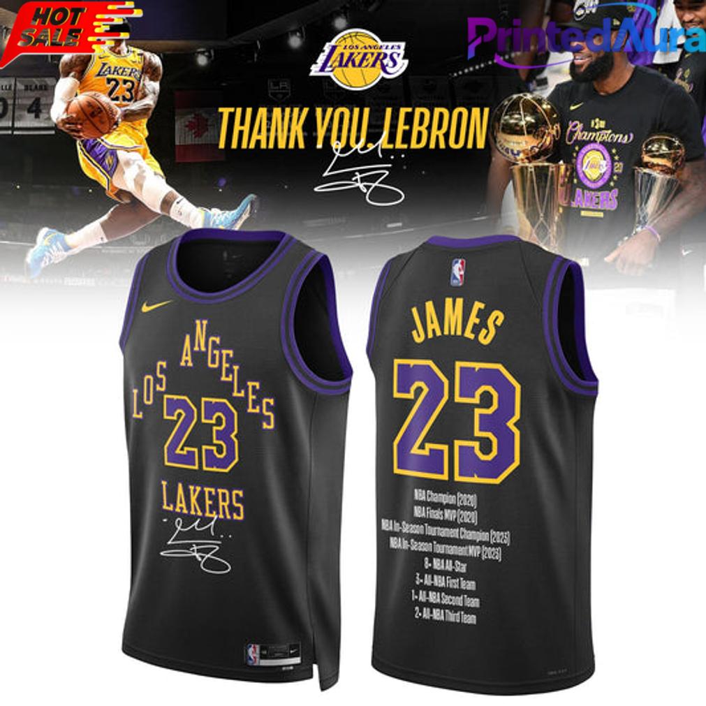 Thank you LeBron Los Angeles Lakers Basketball Jersey Thank you LeBron Los Angeles Lakers Basketball Jersey