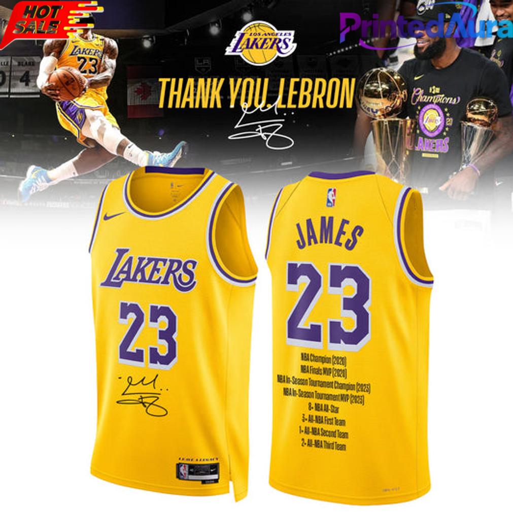 Thank you LeBron Los Angeles Lakers Basketball Jersey Thank you LeBron Los Angeles Lakers Basketball Jersey