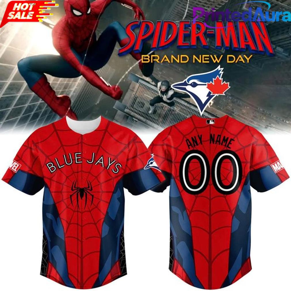 Toronto Blue Jays x Spider-Man Brand New Day 2026 Baseball Jersey Toronto Blue Jays x Spider-Man Brand New Day 2026 Baseball Jersey