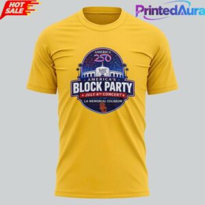 Trojans x America250 July 4th Benefit Show 2026 Yellow Shirt 1