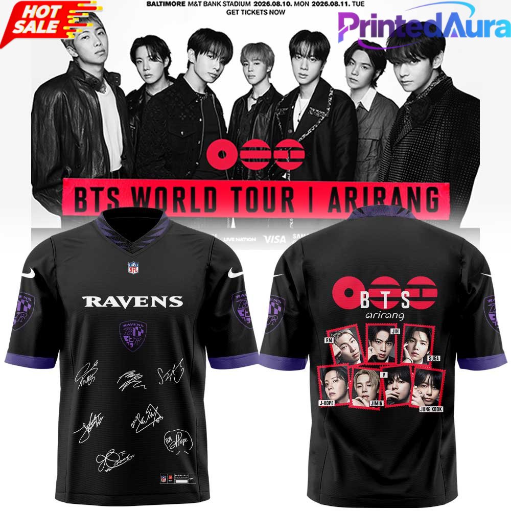 BTS WORLD TOUR “ARIRANG” x Baltimore Ravens Football Jersey