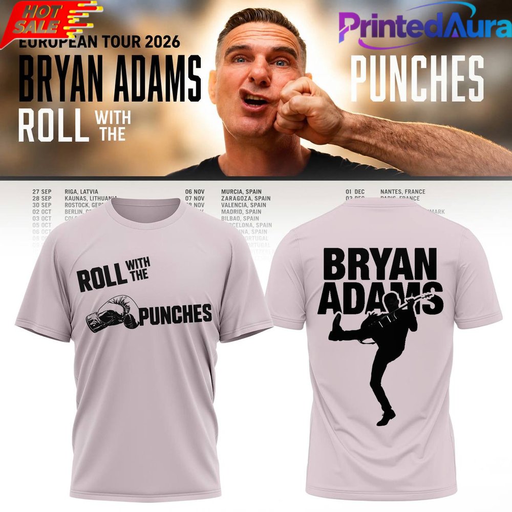 Bryan Adams Roll With The Punches European Tour 2026 T-Shirt