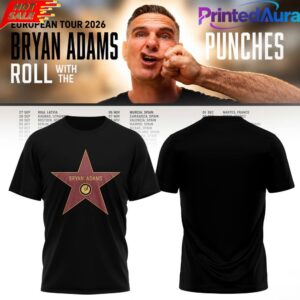 Bryan Adams Roll With The Punches European Tour 2026 T-Shirt 2D