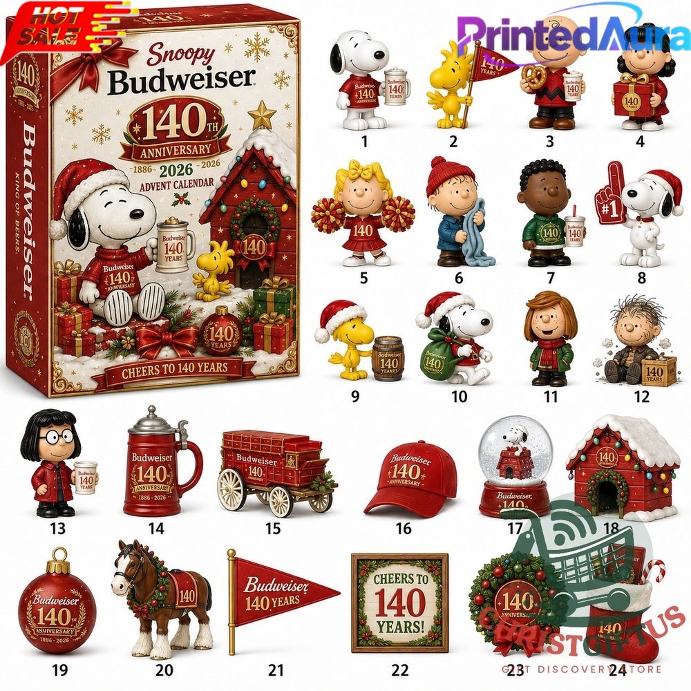 Snoopy Budweiser 140th Anniversary 1886-2026 Advent Calendar