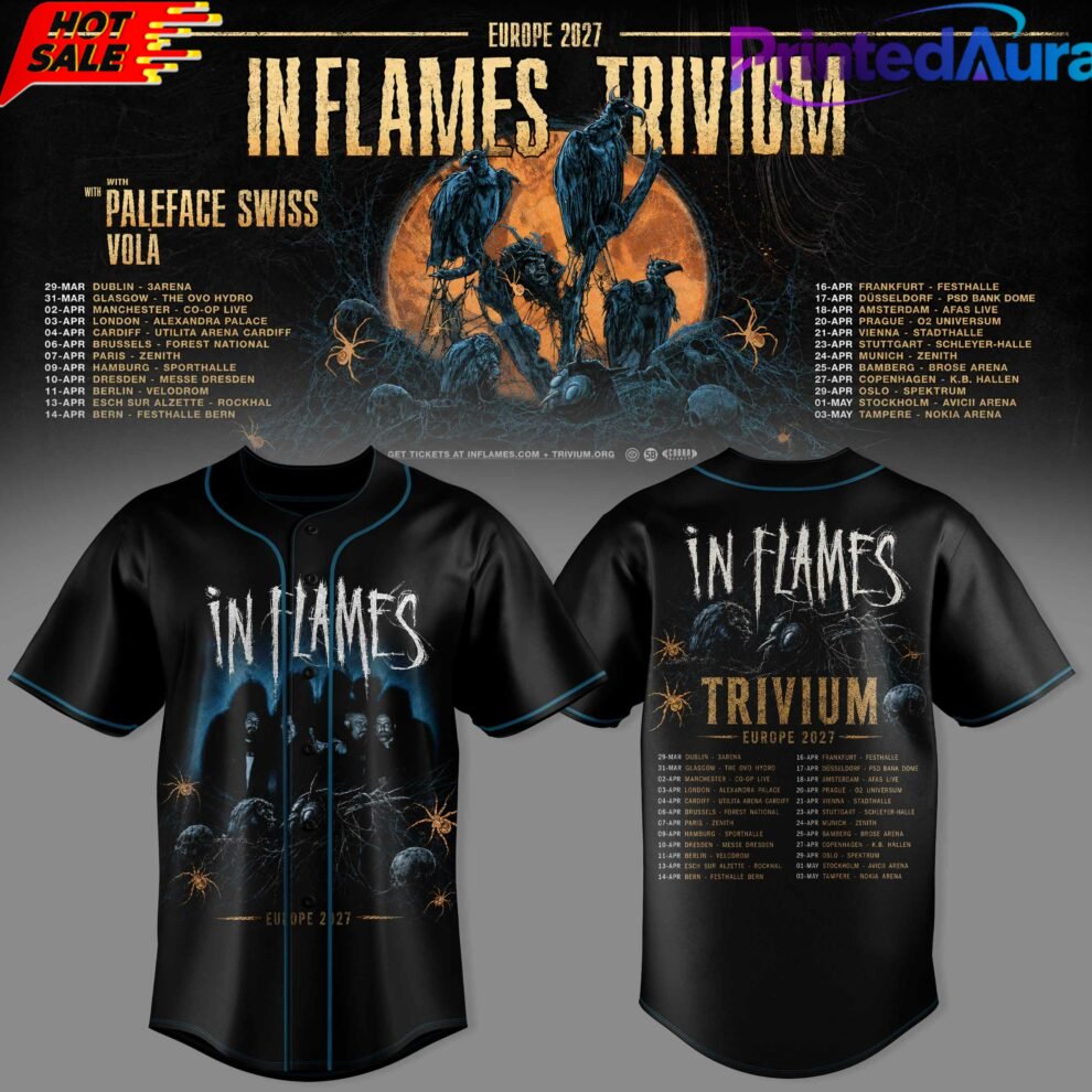 TRIVIUM ツアーTシャツ 2017 Trivium × In Flames Europe Tour 2027 Baseball Jersey - Premium
