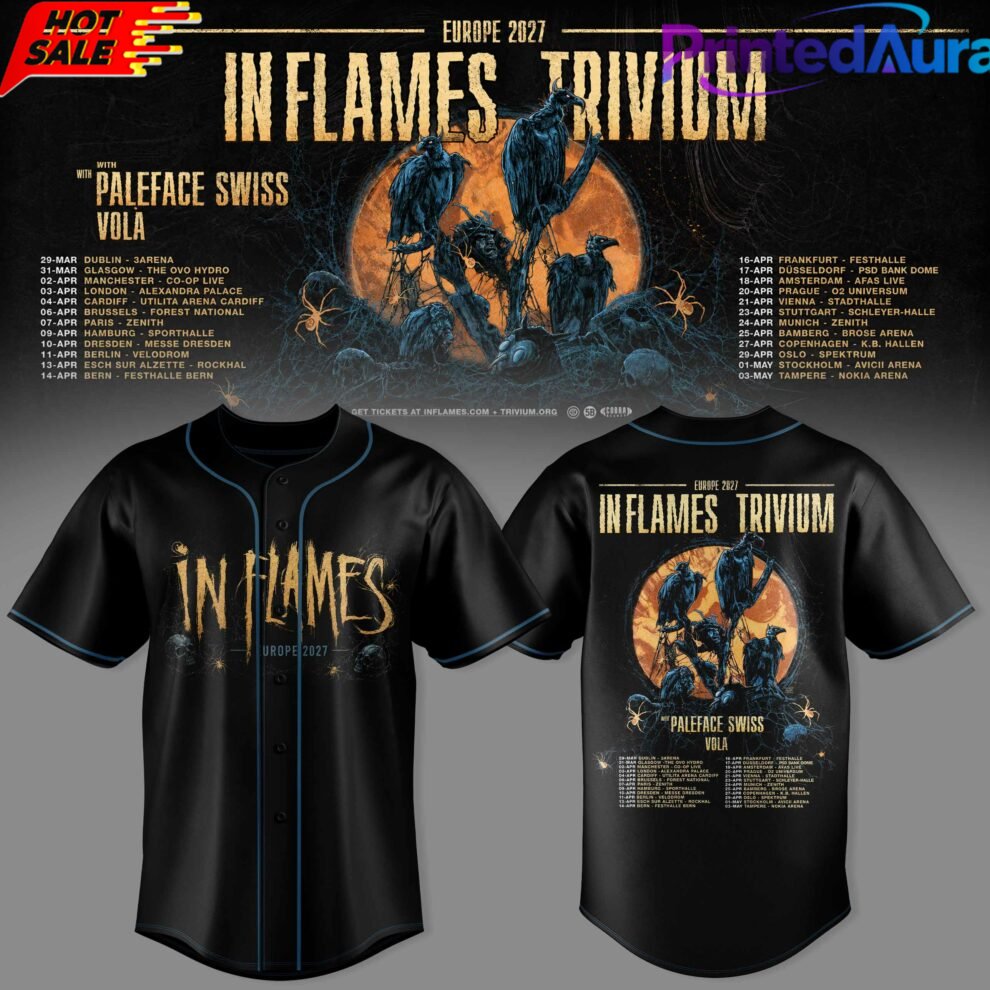 Trivium × In Flames Europe Tour 2027 Baseball Jersey - Premium