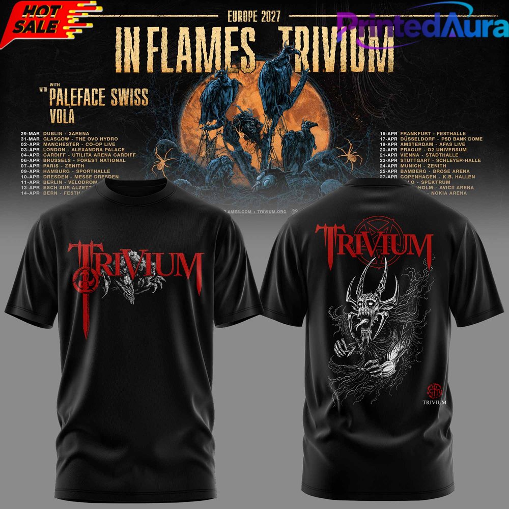 Trivium × In Flames Europe Tour 2027 T-Shirt - Premium Graphic