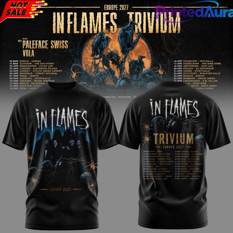 Trivium × In Flames Europe Tour 2027 T-Shirt - Premium Graphic